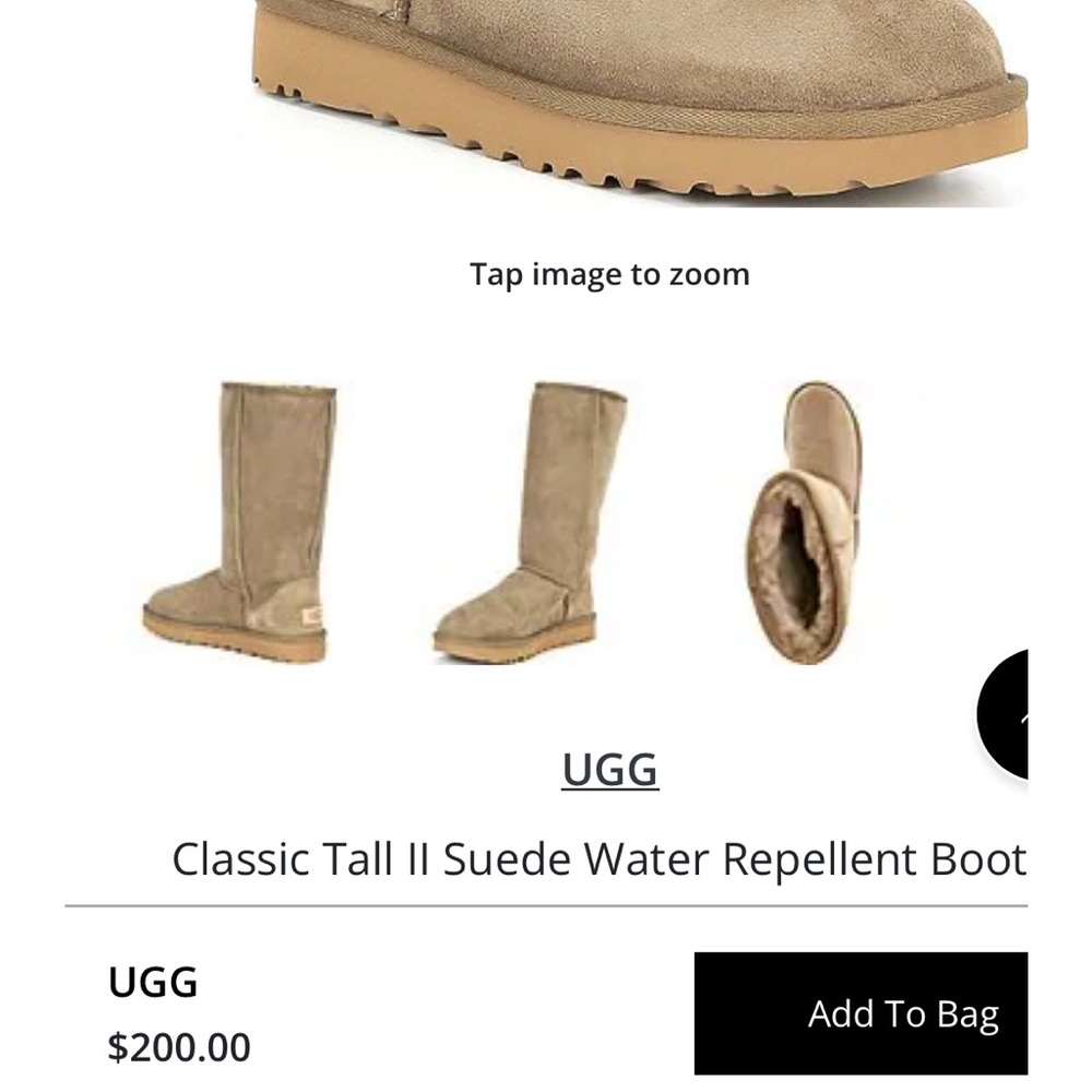 UGG tall boots II, waterproof suede, wool lining